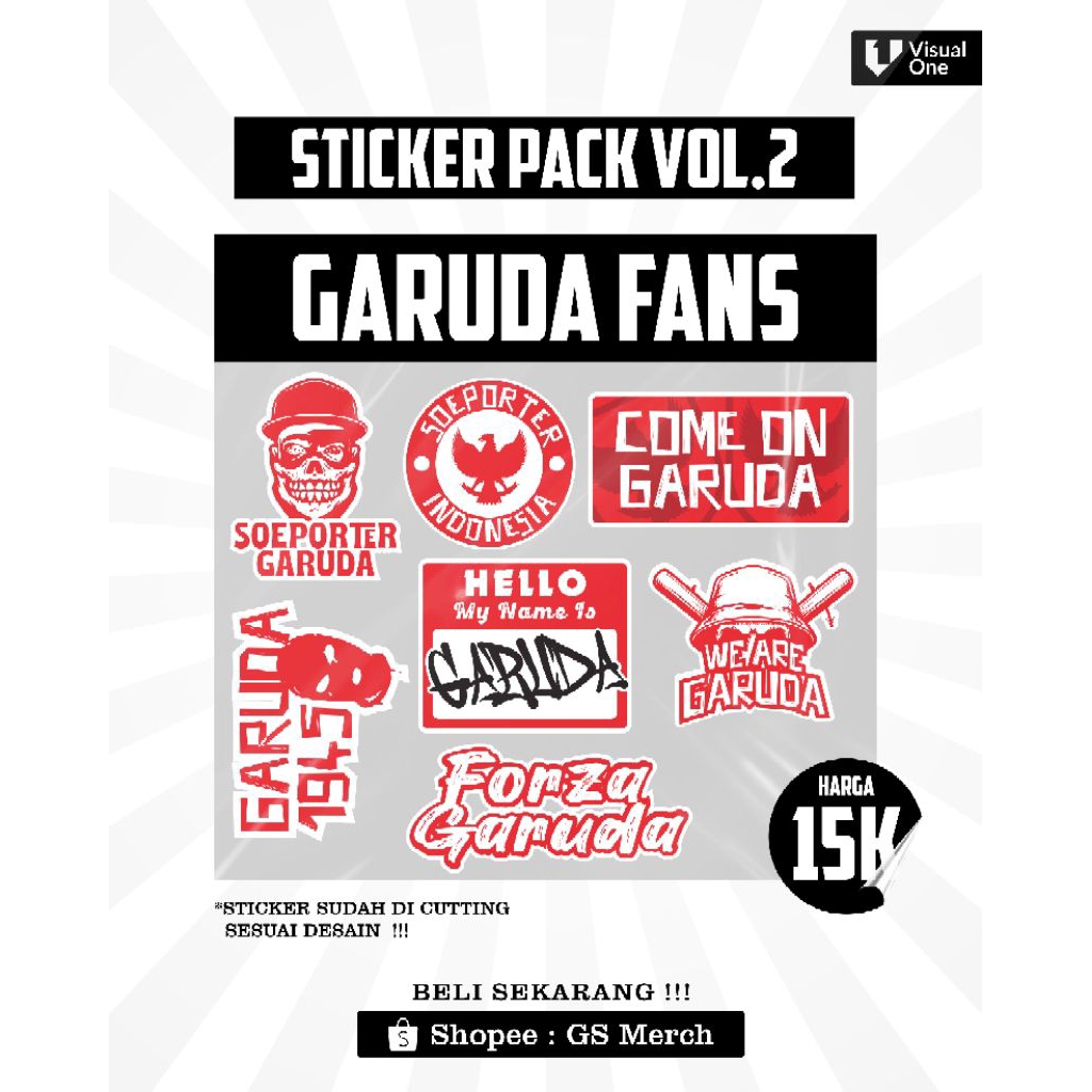 

GS MERCH || Sticker Pack Vol.2 Special Edisi Supporter Timnas Indonesia.