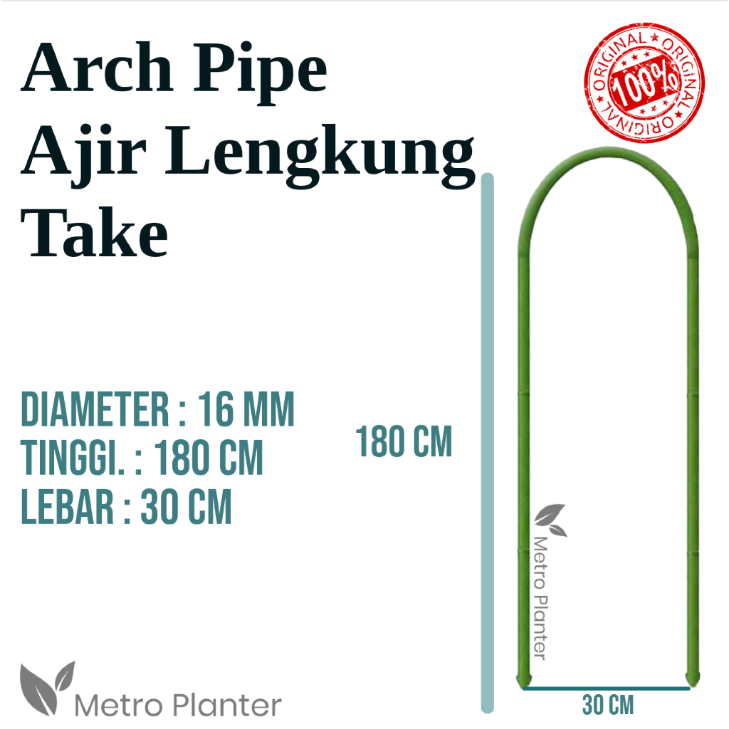 AJIR LENGKUNG 180 CM TAKIRON KUALITAS JEPANG - Turus Arch Pipe Lanjaran Penyangga Tanaman