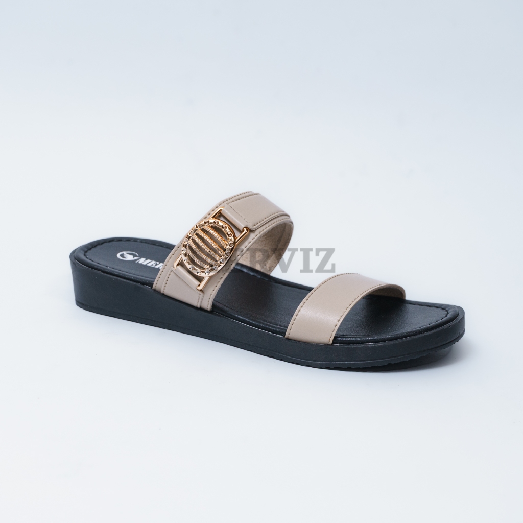Sandal Wanita Slop Trendy  B112 Sendal Cewek Selop Kekinian Terbaru Sandal Karet Empuk