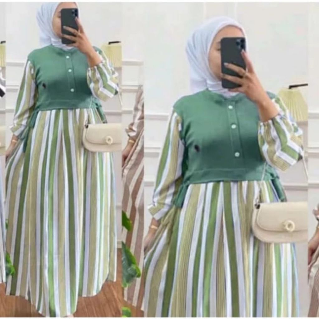 Dress Midi Gamis Renata Terbaru Viral Termurah