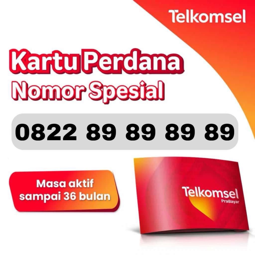 Nomor cantik telkomsel 10 digit simpati 0822 89 89 89