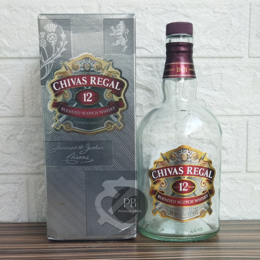 Botol Kosong Chivas Regal 12 Years 1Liter + Box