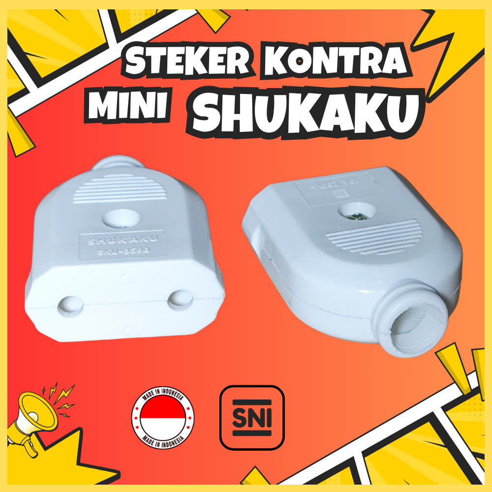 STEKER MINI KONTRA SHUKAKU / Kepala Colokan Kuningan Gepeng Cip Putih Berkualitas SNI