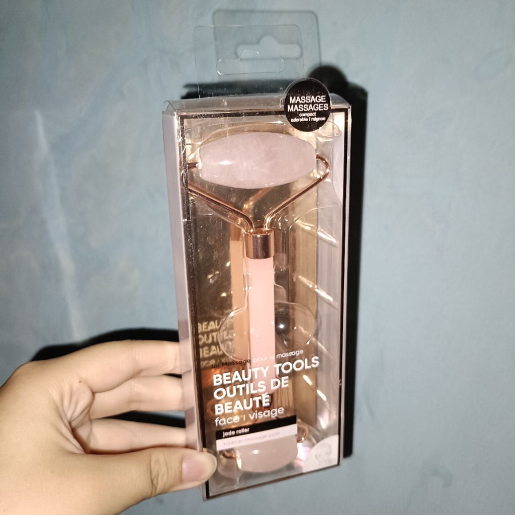 miniso double head pink jade roller face massage