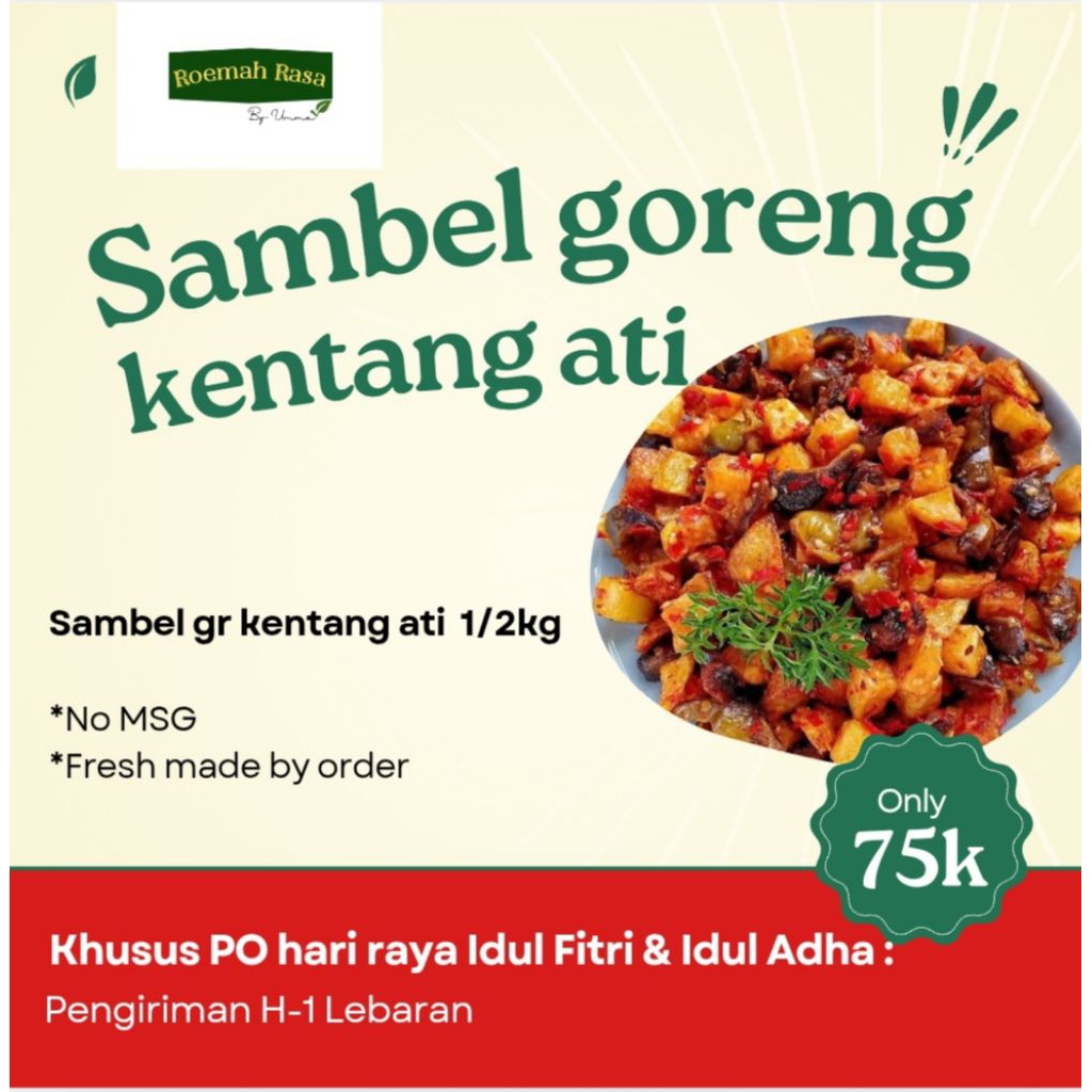 

SAMBEL GORENG KENTANG ATI 1/2 KG