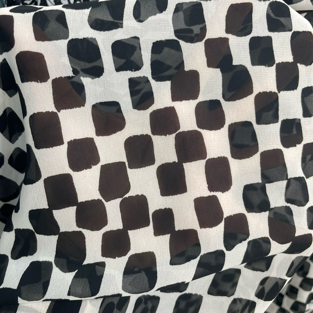 kain ceruty baby doll motif kotak premium - kain zara ceruty - kain sifon ceruti ela