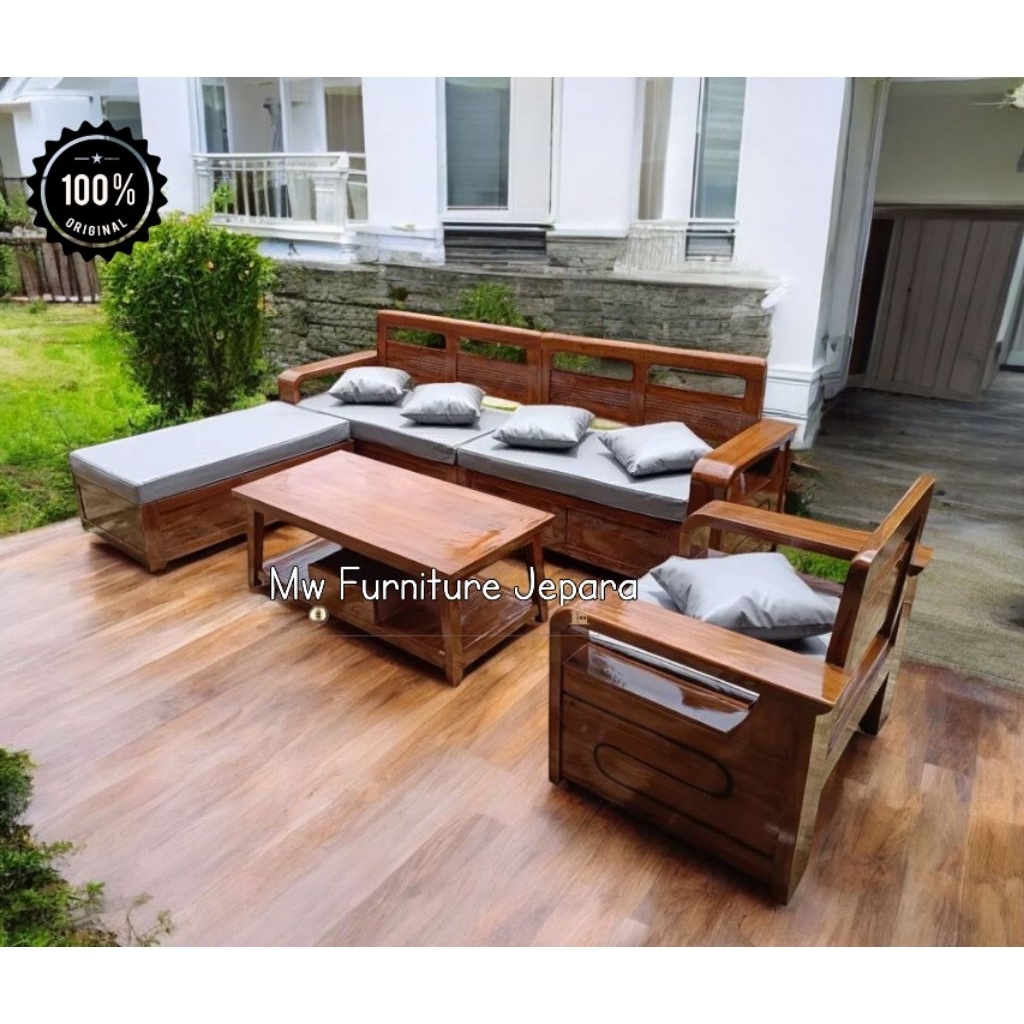 Kursi Sofa Tamu Minimalis Modern Jati Luxury & Meja Tamu/Kursi Sofa Ruang Tamu Minimalis Modern
