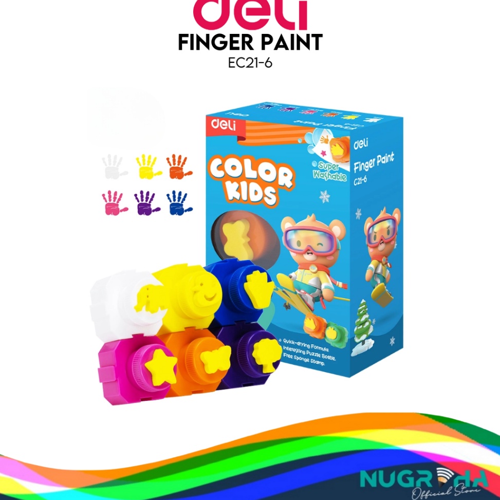

KODE T27T DELI CAT LUKIS JARI FINGER PAINT STEMPEL C216 6 WARNA