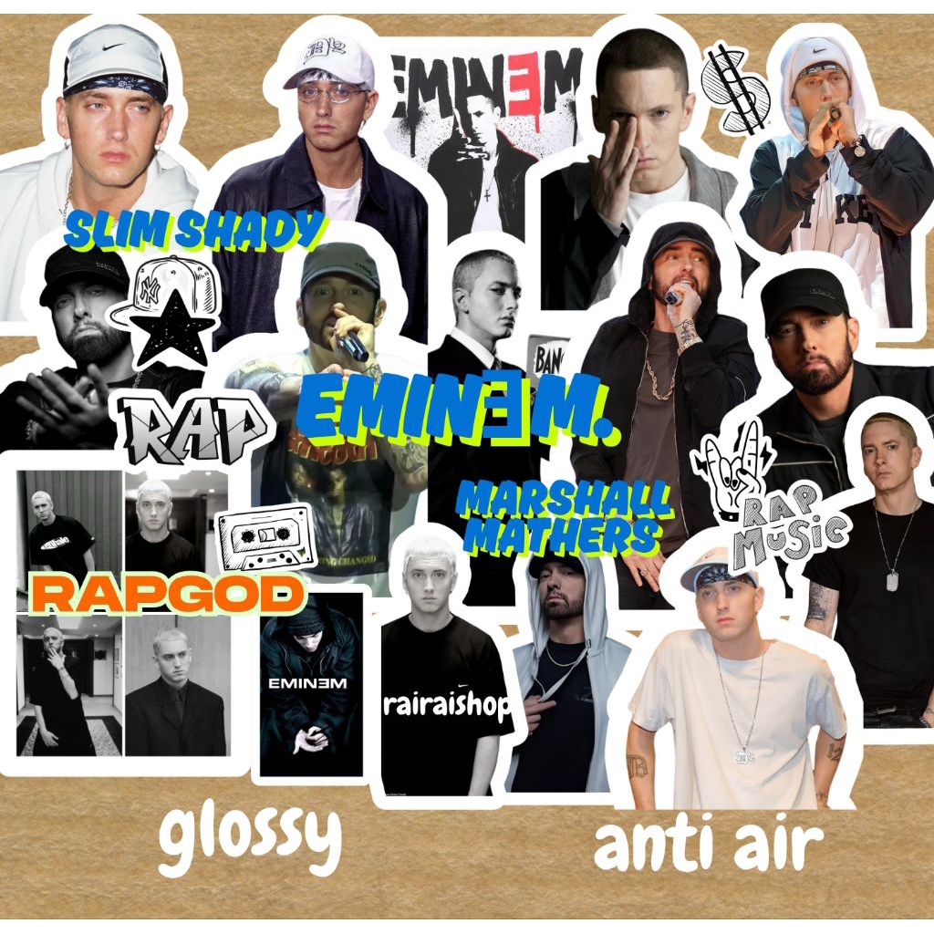 

27 Pcs Stiker Eminem/Justin Bieber/lady Gaga Glossy Anti air Dekorasi Hp/laptop/notebook