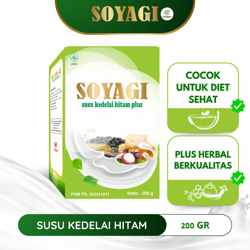

Soyagi Susu Kedelai Hitam Plus Herbal Cocok Untuk Diet sehat