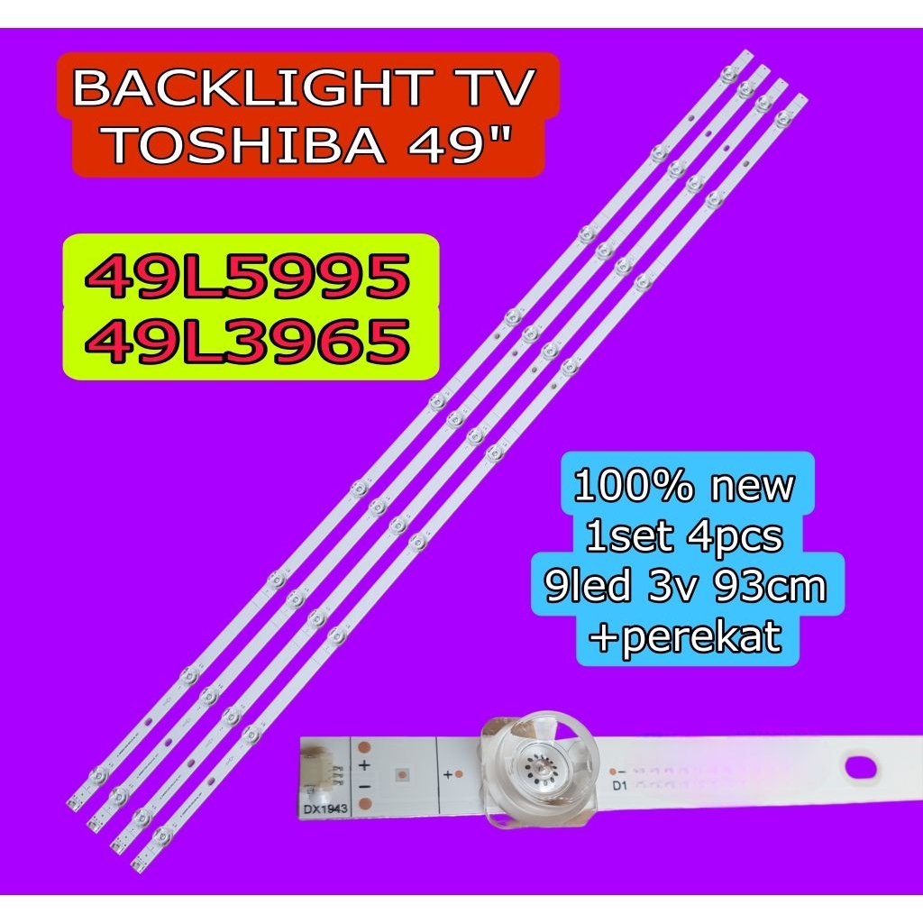 LAMPU LED BACKLIGHT BL TV TOSHIBA 49L3965 49L5995