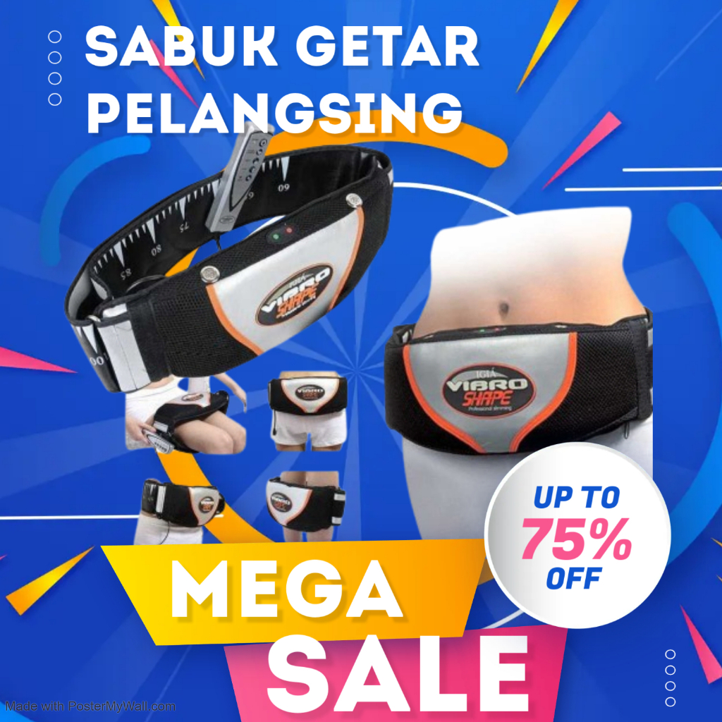Vibro Shape Professional Slimming Sabuk Getar Pelangsing Wanita Pria Bisa Turun 5 kG