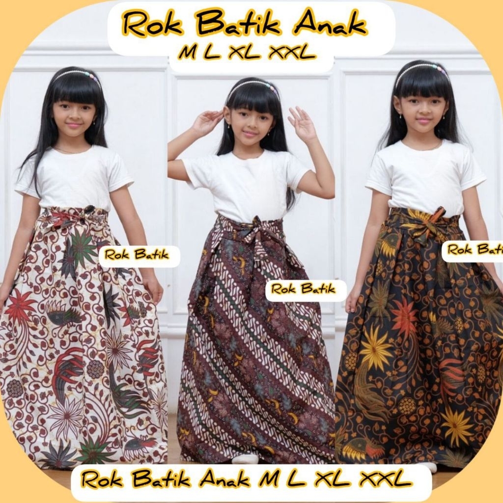 Rok Payung Batik Anak Perempuan Usia 5-12 Tahun Model Stylish - Waniadol Batik