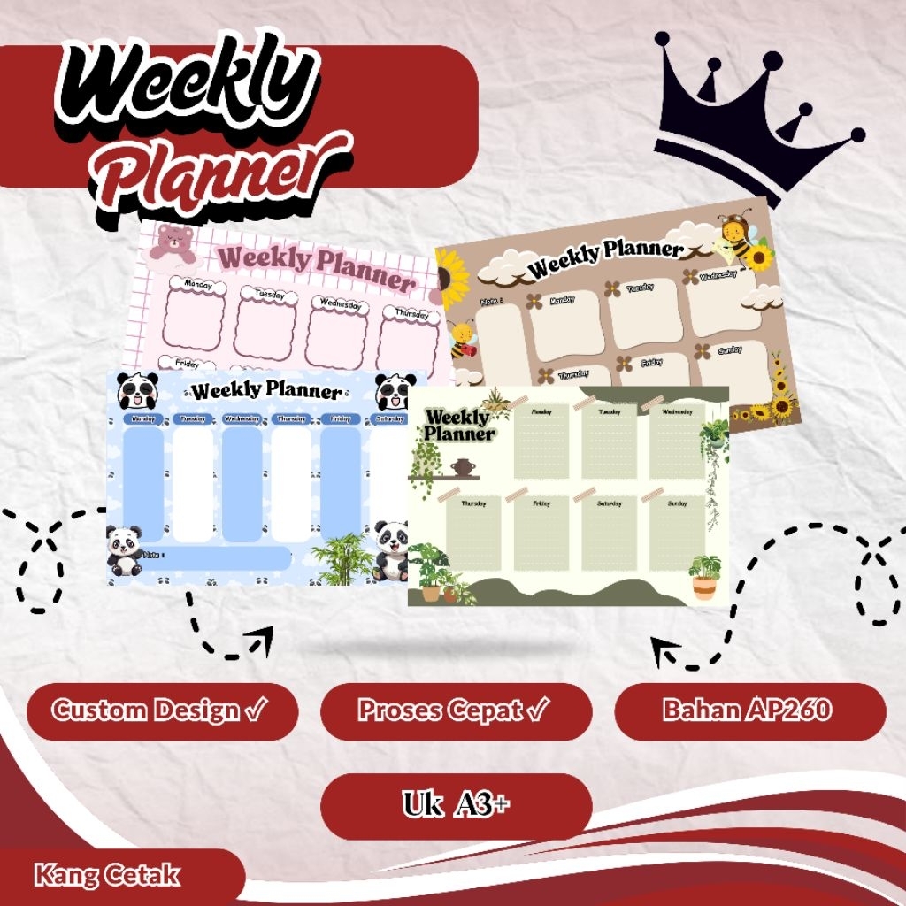 

Poster Jadwal Pelajaran/Poster Weekly Planner/Poster Perencanaan/Poster Jadwal
