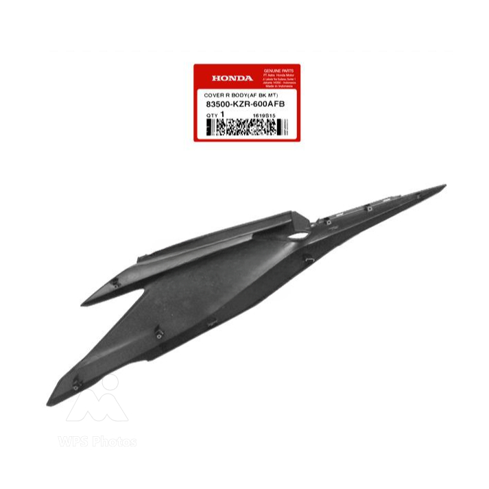Cover Body Kanan Hitam Abu Abu Honda Vario Techno 125 Helm-In FI CBS | 83500KZR600AFB 100% ORI AHM