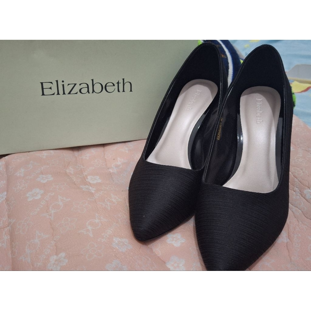 Sepatu Heels Pantofel Elizabeth - Hitam