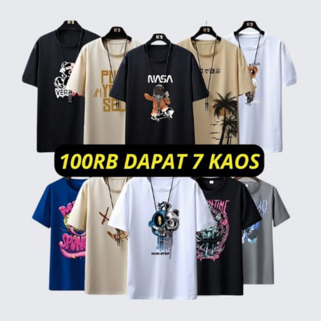 TERMURAH KAOS DISTRO 100RB DAPAT 7PCS