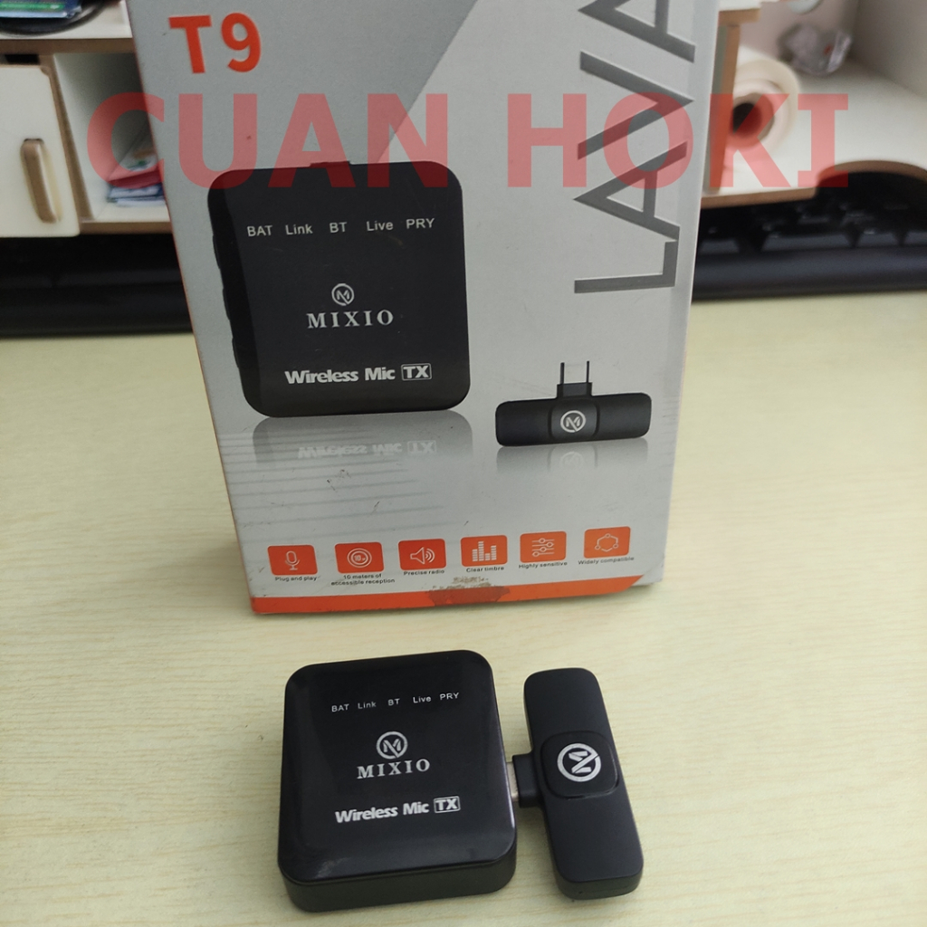 Mic WirelesMIXIO-T9 Wireless Microphone Professional Original Mikrofon Lavalier HP preloved / Bekas 