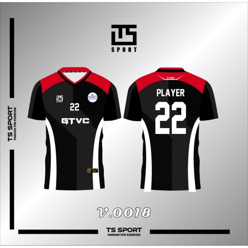 Kaos Jersey Voli Full Printing Gratis Tambah Nama Nomor Logo Sponsor