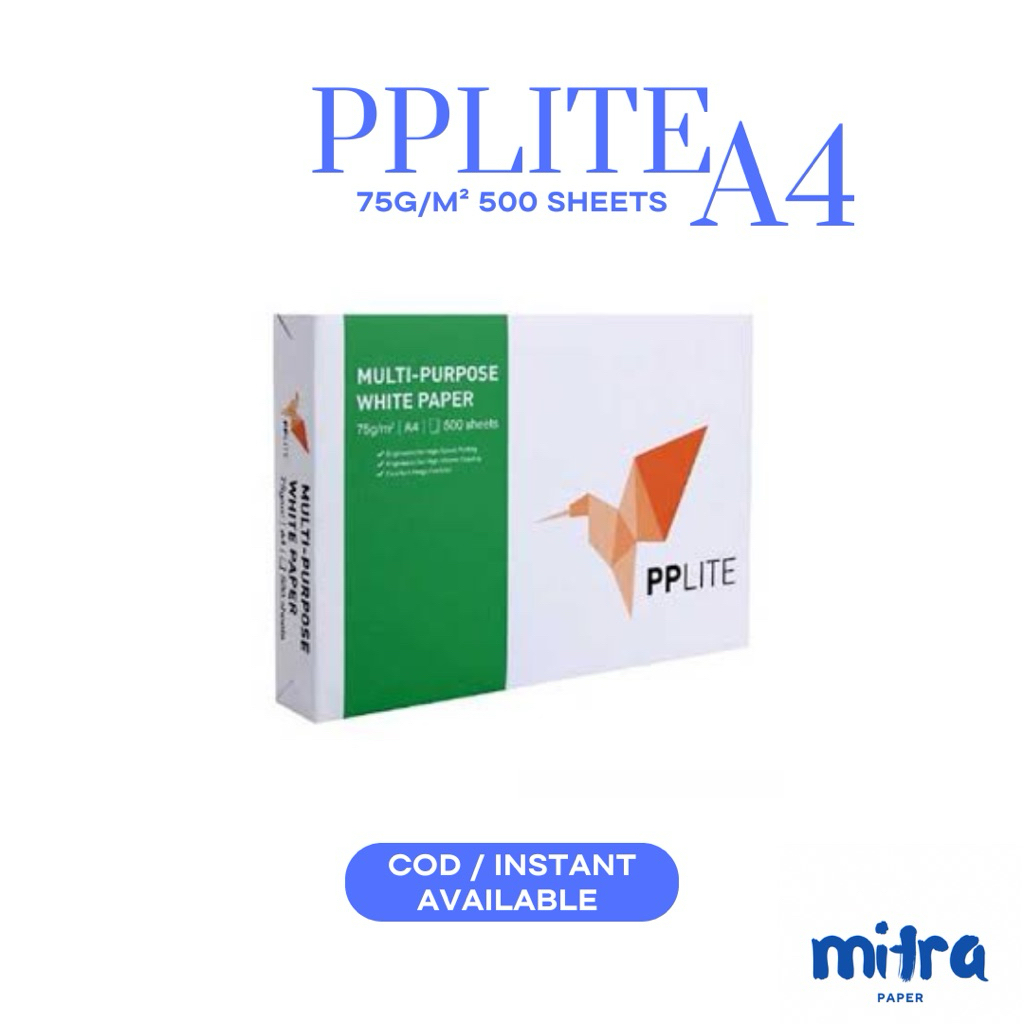 

PP Lite kertas HVS Print Fotocopy A4 75gsm 1 RIM 500 sheets