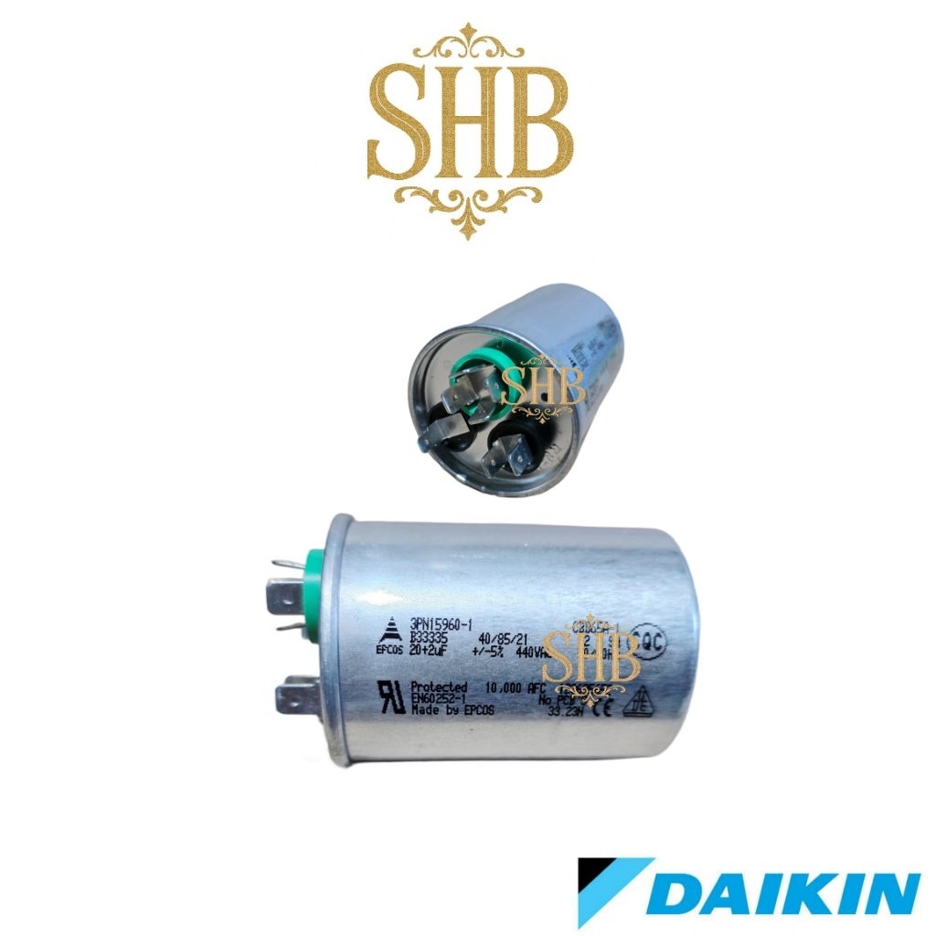 Kapasitor AC original DAIKIN 20+2 uf 440 VAC EPCOS - Capasitor original epcos 20+2uf 440vac - Capasi