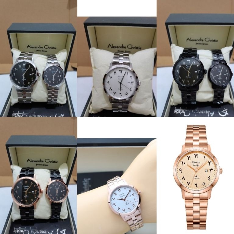 KODE W16V Alexandre Christie Ac 17 Arabic jam Tangan Couple Original