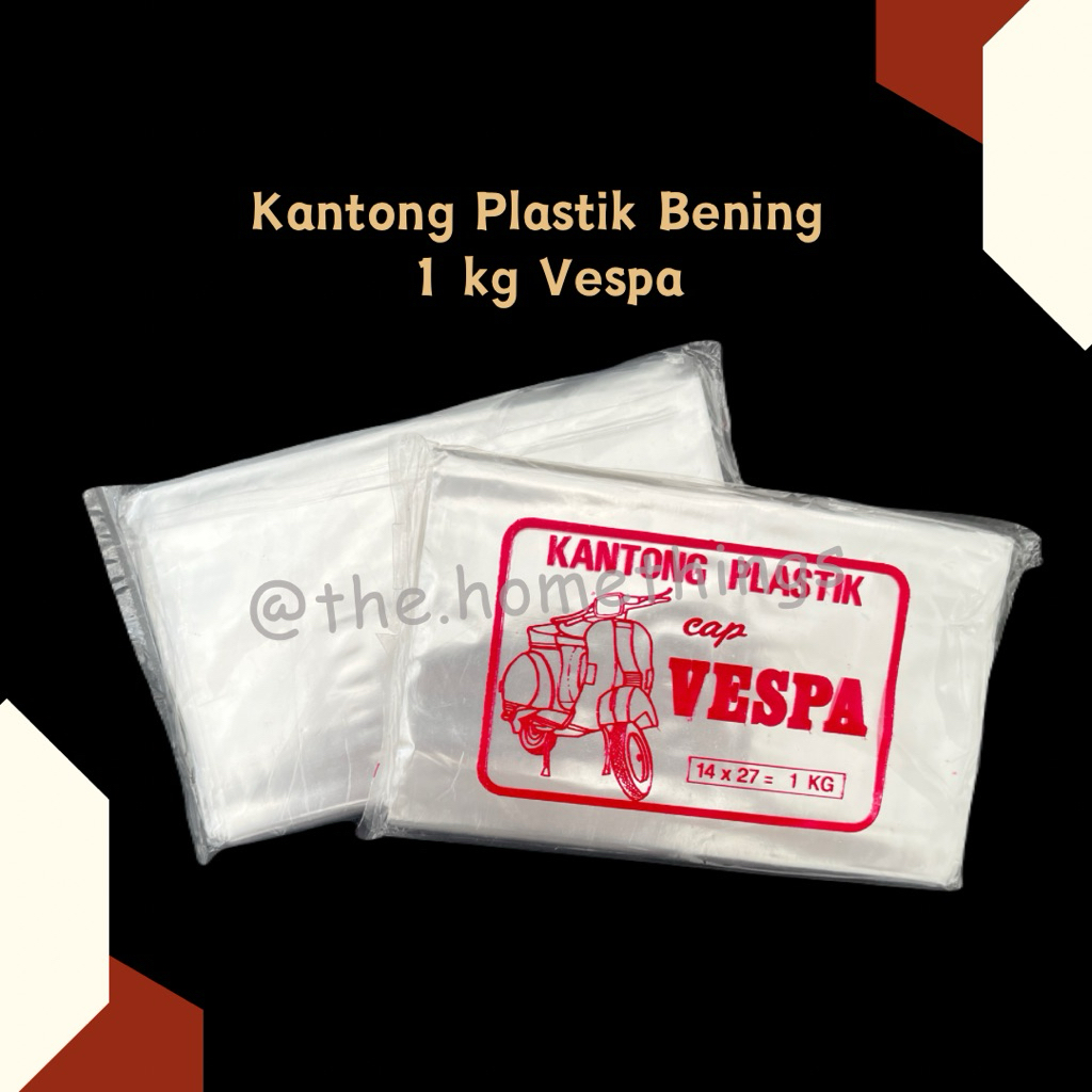 @the.homethings - KANTONG PLASTIK PP BENING UKURAN 14 x 27 (1 KG) CAP VESPA / KANTONG PLASTIK 1 KG B