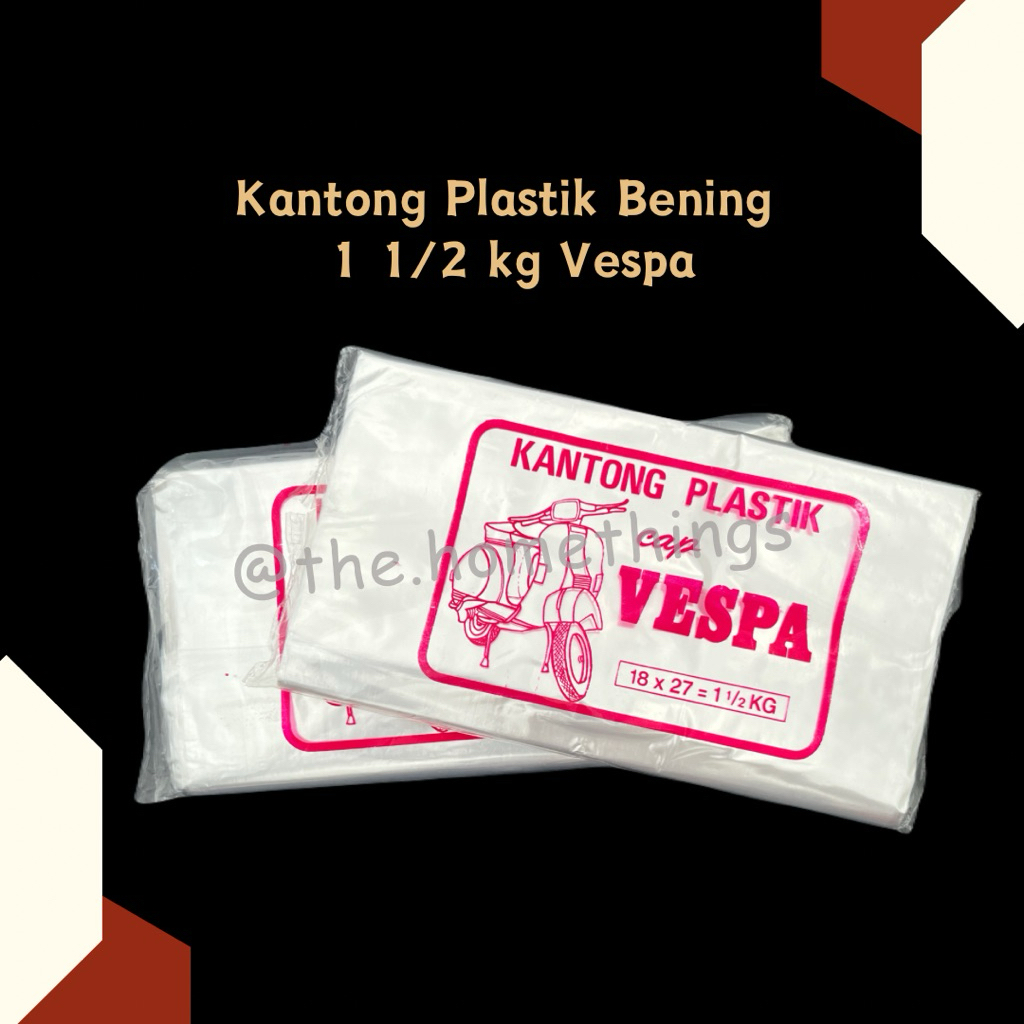 @the.homethings - KANTONG PLASTIK PP BENING UKURAN 18 x 27 (11/2 KG) CAP VESPA / KANTONG PLASTIK 1 1