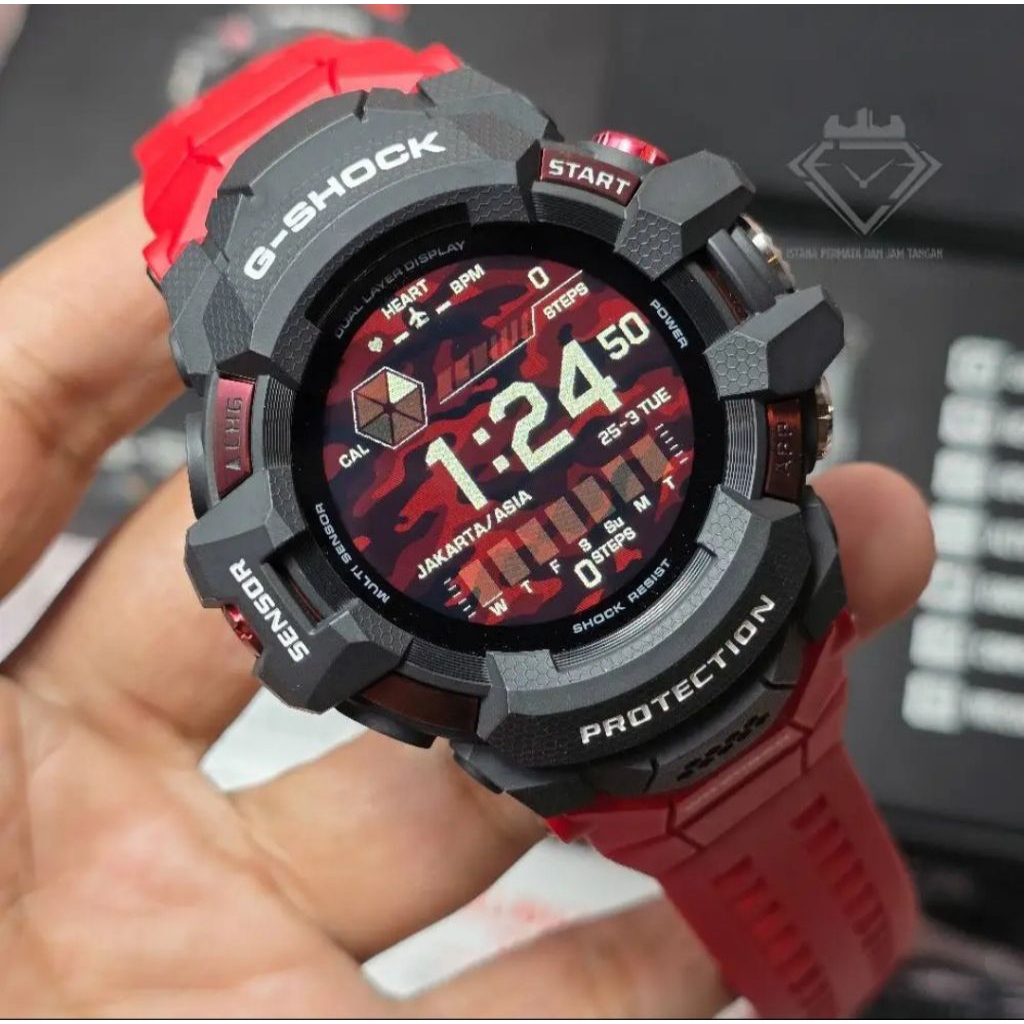 Jam Tangan Pria Casio G-Shock GSW-H1000-1A4JR Black Red Original