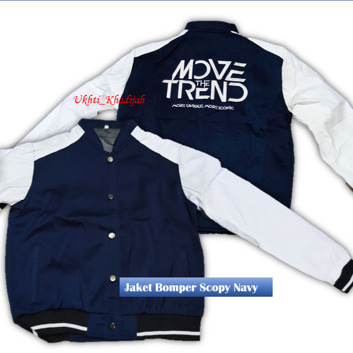Jaket Bomber Scopy Original Navy & Brown