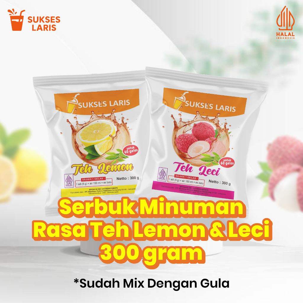 

BUBUK TEH LEMON | LEMON TEA | BUBUK MINUMAN TEH LEMON TEH LECI 300 GRAM