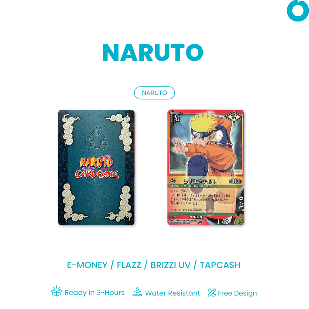 E-Money / E-Toll / Flazz / Brizzi / Tap Cash Custom Kartu Unik Edisi Karakter Anime Naruto