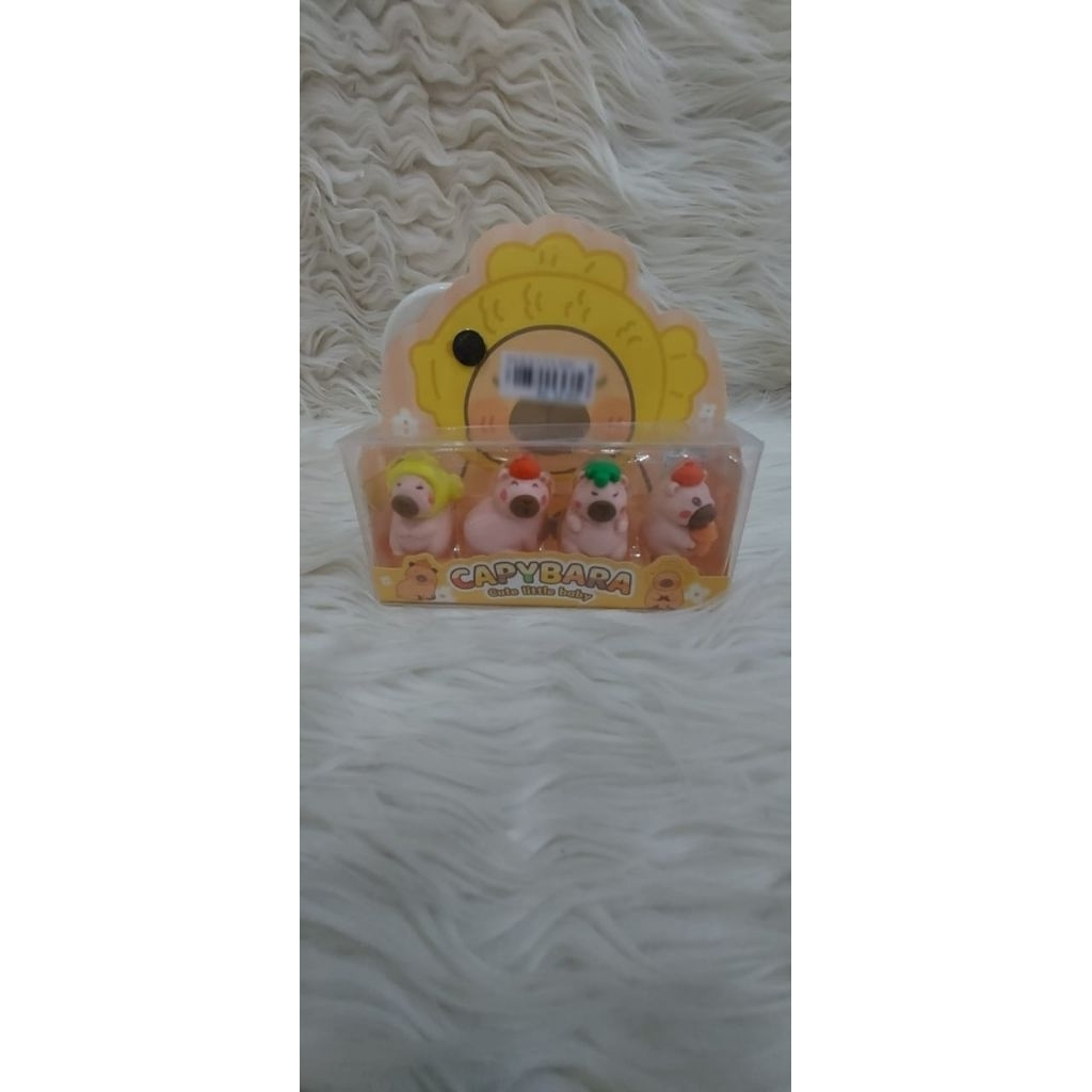 

Penghapus Miniatur Capybara 1 set isi 4pcs / Mainan Penghapus bentuk Capybara