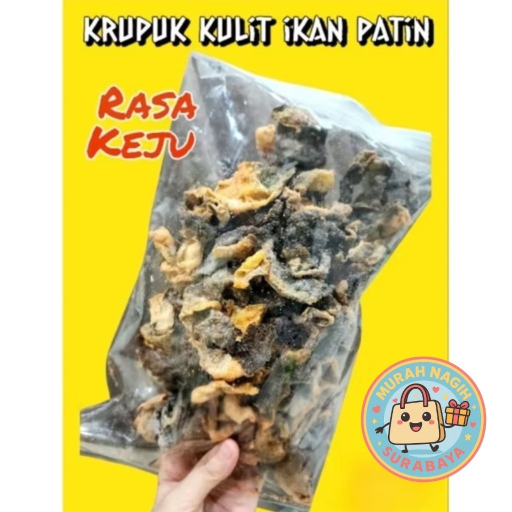 

[VARIAN BARU] Krupuk Kulit Ikan Patin Rasa Keju - MUST TRY!! (HRG SDH TERMASUK BONUS PACKING KARDUS YA)