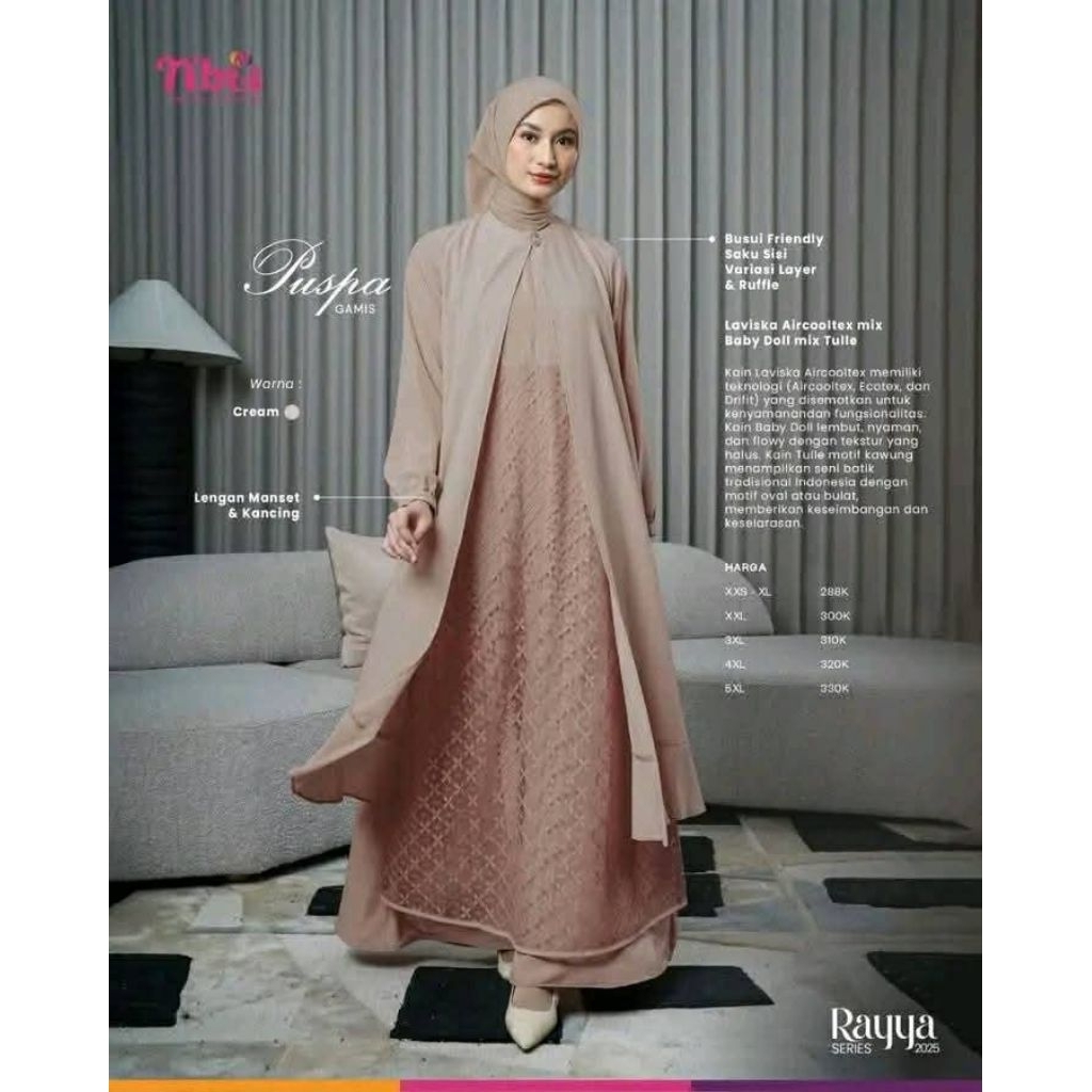 GAMIS NIBRAS PUSPA CREAM // NIBRAS // NEW 2025