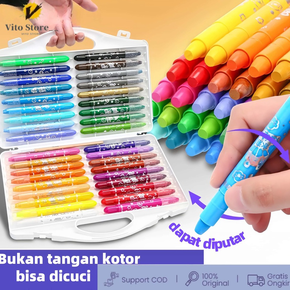 

Grasp Crayon Set 48 Warna Mata Sedang Silky Crayon Water Soluble Crayons Krayon Licin Grasp KODE G5Z9