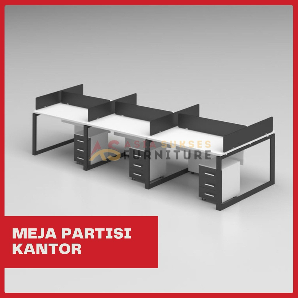 CUSTOM - Set Meja Partisi Kantor / Meja Sekat / Meja Kerja