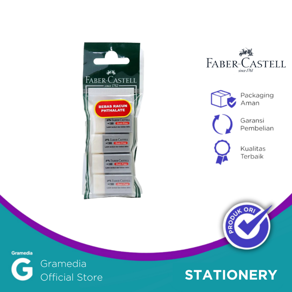

Gramedia - FABER ERASER SMALL DUST FREE SET 4 1871994