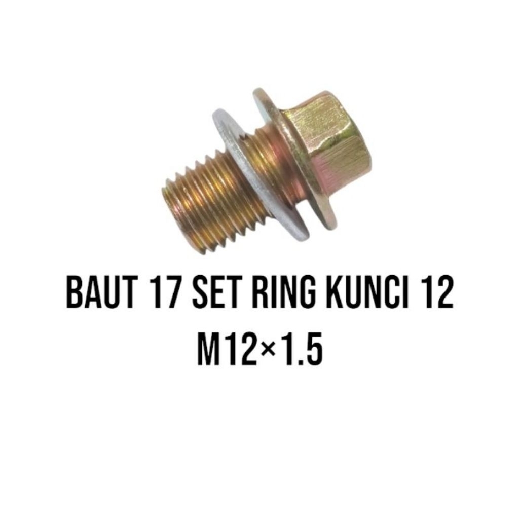 Baut Oli plus Ring Alumunium motor dan mobil