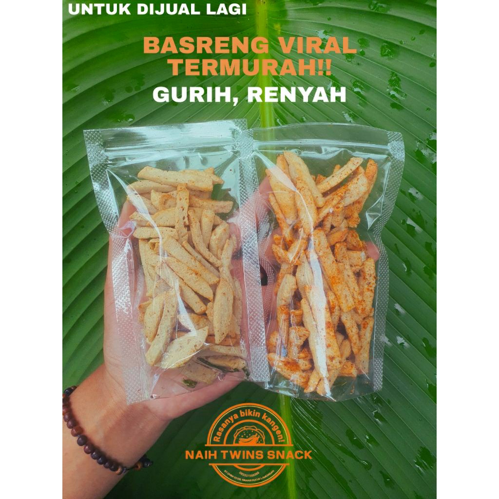 

BASRENG DAUN JERUK KEKINIAN 50 GRAM - Naih Twins Snack (cocok untuk dijual lagi)