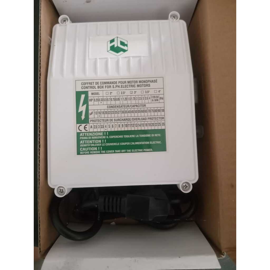 Control Box kapasitor Box pompa HCL Universal 3 inch 0,33Hp