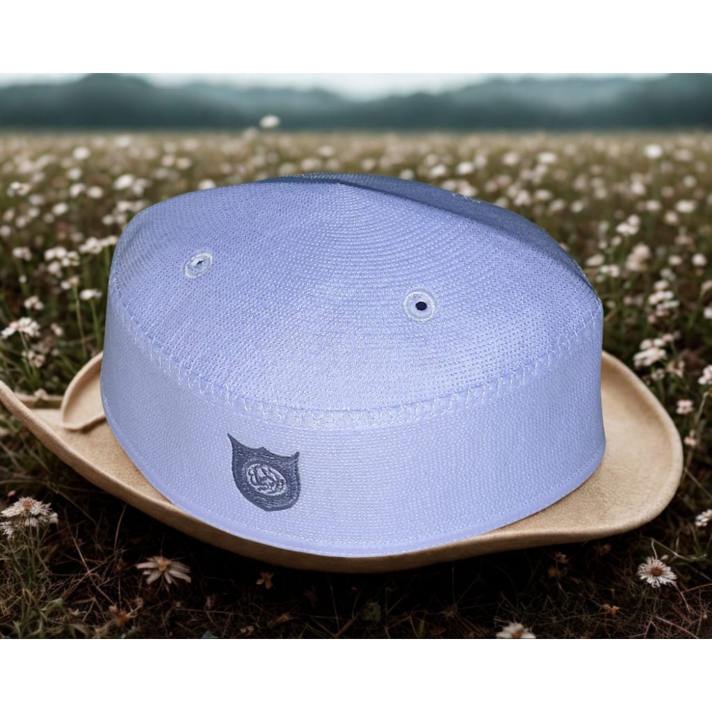 HOT DEALS PECI KOPIAH MALAYSIA PECI HAJI LOGO ABU-ABU TINGGI 6 CM /PECI CEPER/PECI PUTIH HAJI A1/A5