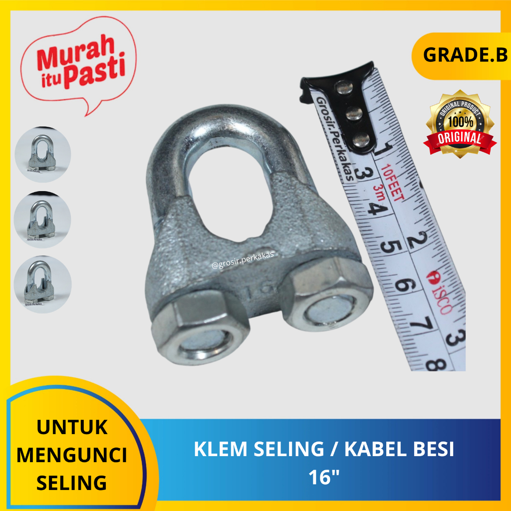 KLEM SELING / KABEL BESI 16" Wire Rope Clip / Kuku Macan Galv 16mm.[B][#KLEM KABEL BESI/KLEM SELING]