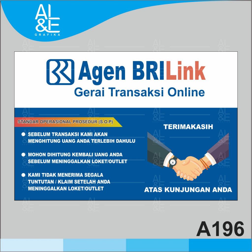 

A196 - Acrylic Sign, Stiker Akrilik Agen BRILink, Tahan Air, Premium dan Murah