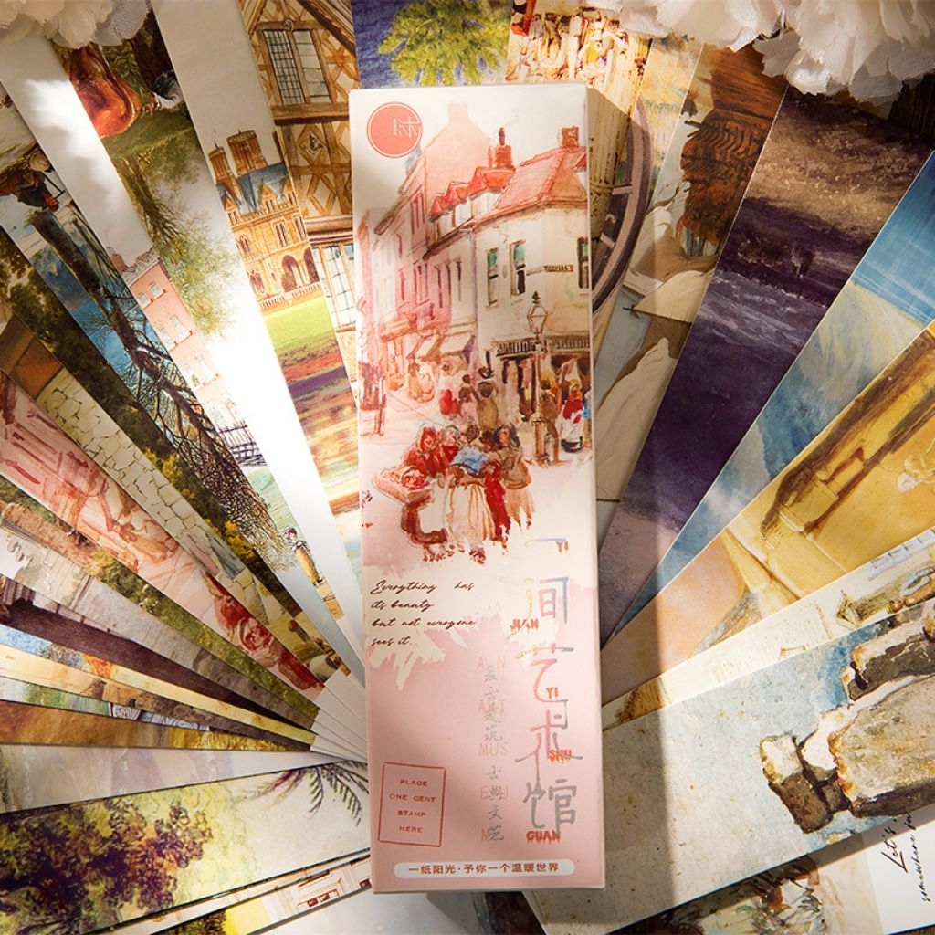 

30pcs paper bookmark pembatas buku vintage flower