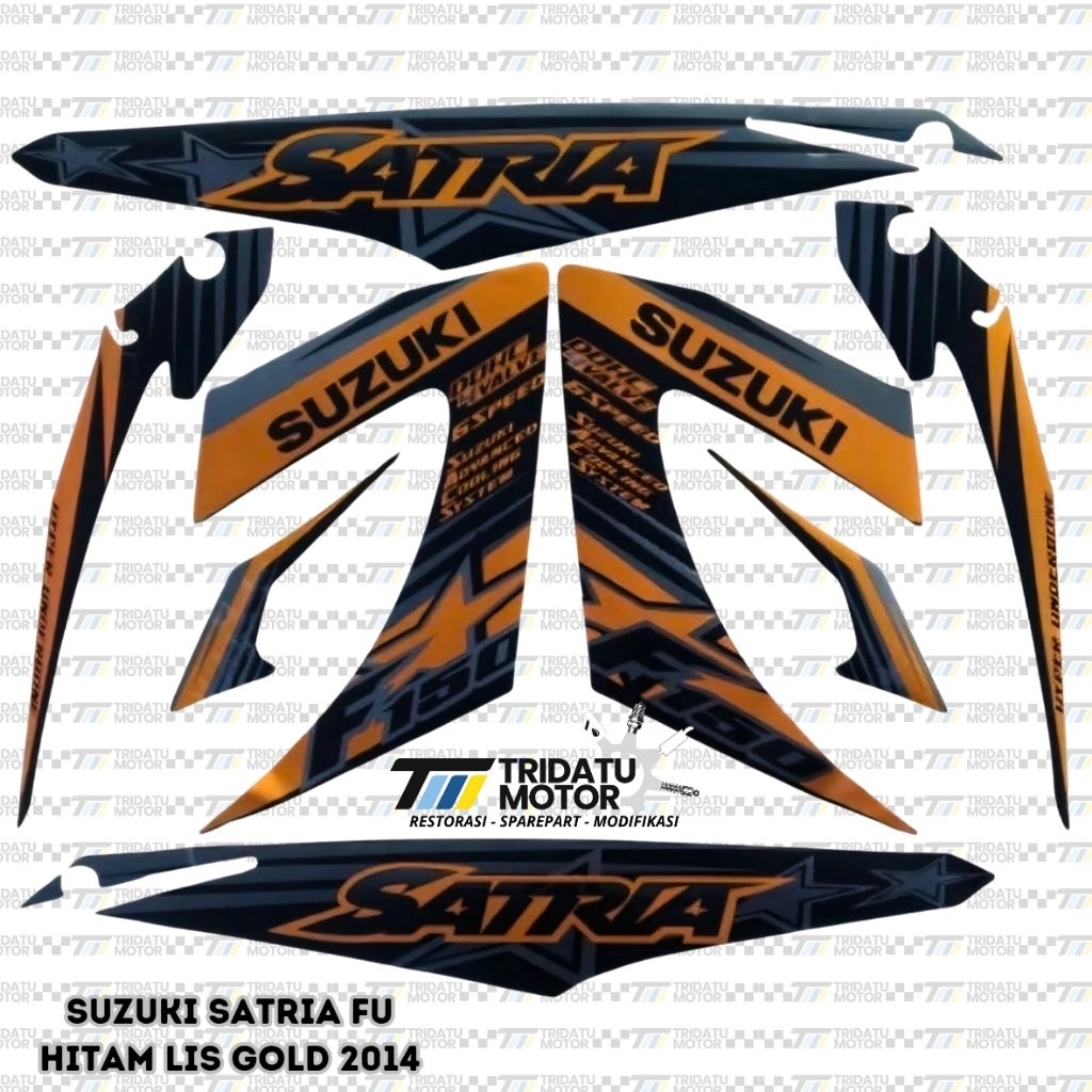 STRIPING SUZUKI SATRIA FU HITAM MERAH 2013 2014 2015 KUALITAS SAMA ORIGINAL LIS LIST DECAL SATRIA FU
