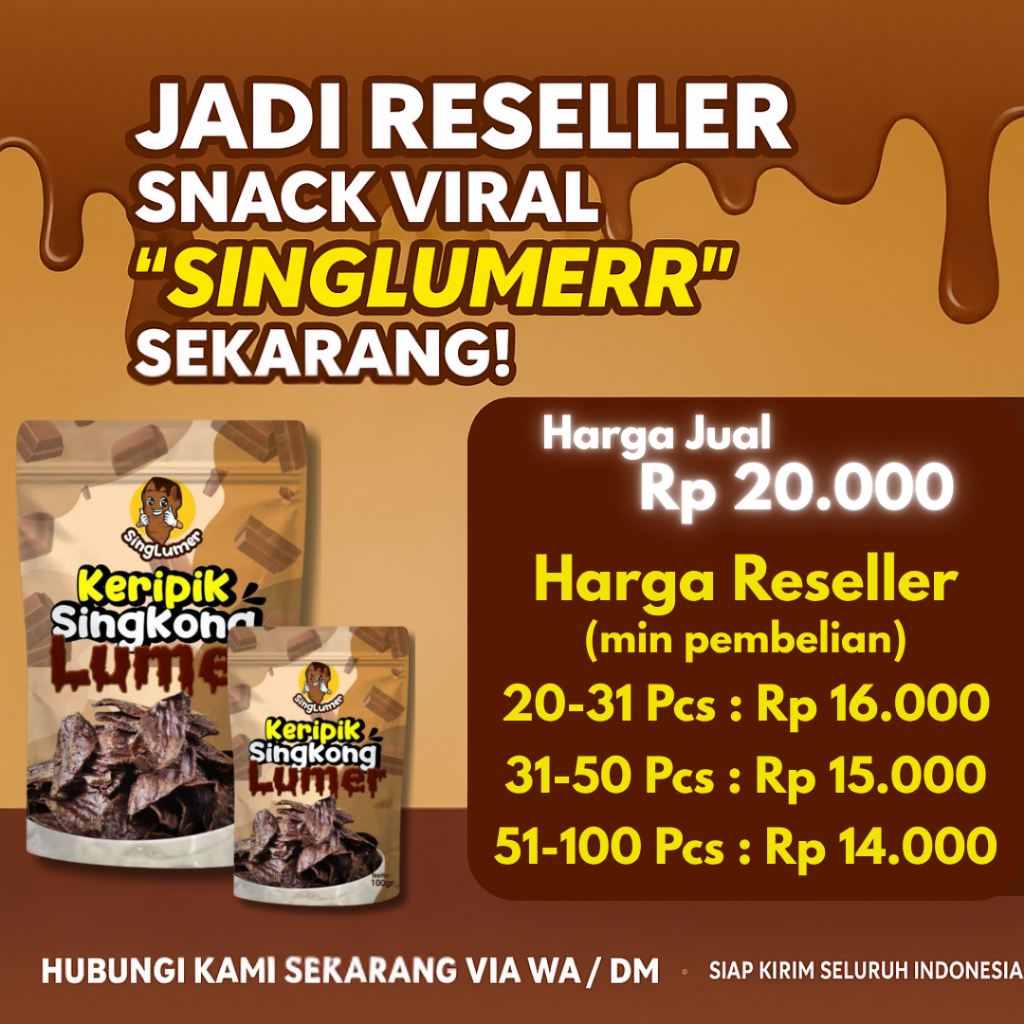 

Singlumerr - [PAKET KHUSUS RESELLER] Keripik Singkong Coklat Lumer