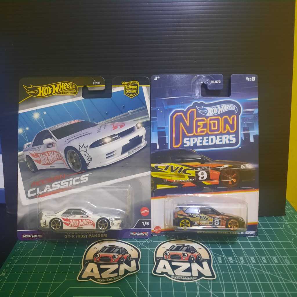 paket hotwheels r32 pandem & civic neon ek9