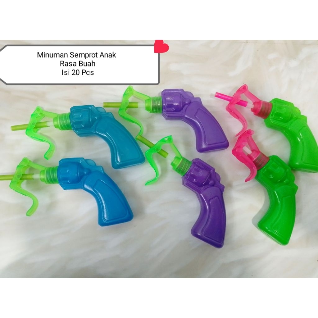

Minuman Virall Sirup Spray Pistol rasa buahan Isi 20 Pcs @1 Pack Enak dan Manis