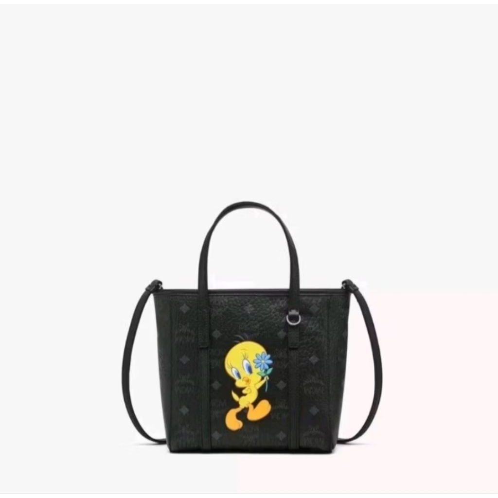 NEW!!! Tas MCM' x Tweety Hitam Full Leather Free Dompet